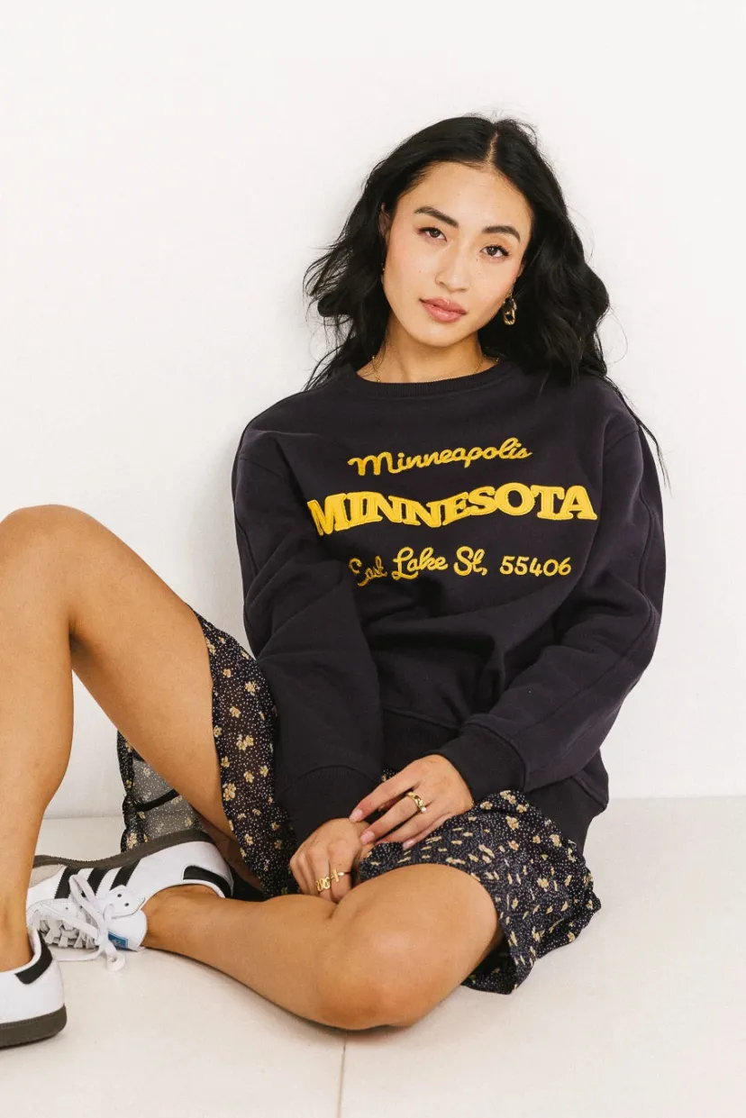 Tops | Sweaters>Bohme Minnesota Embroidered Sweatshirt - FINAL SALE