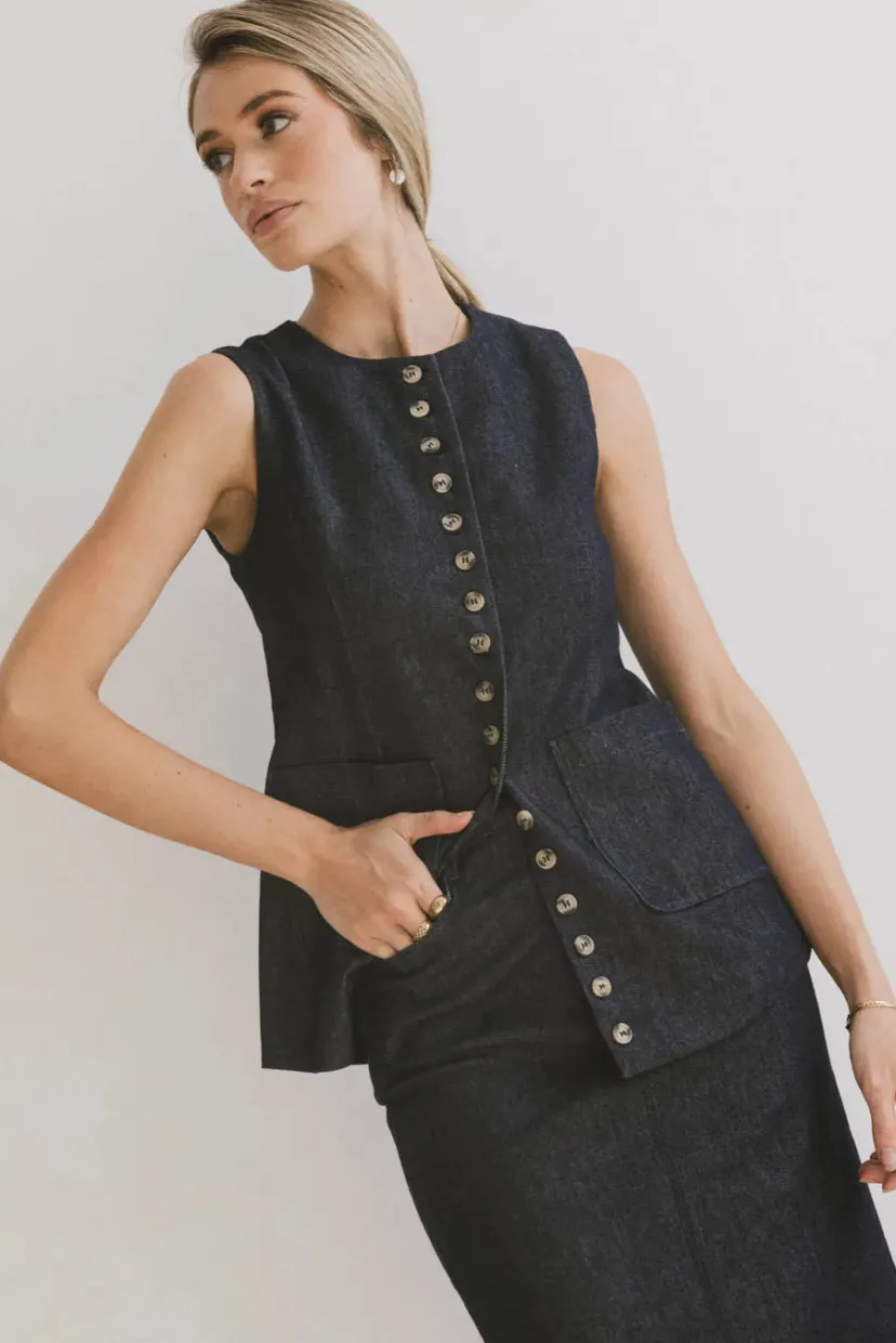 Tops | Sets>Bohme Miriam Denim Vest