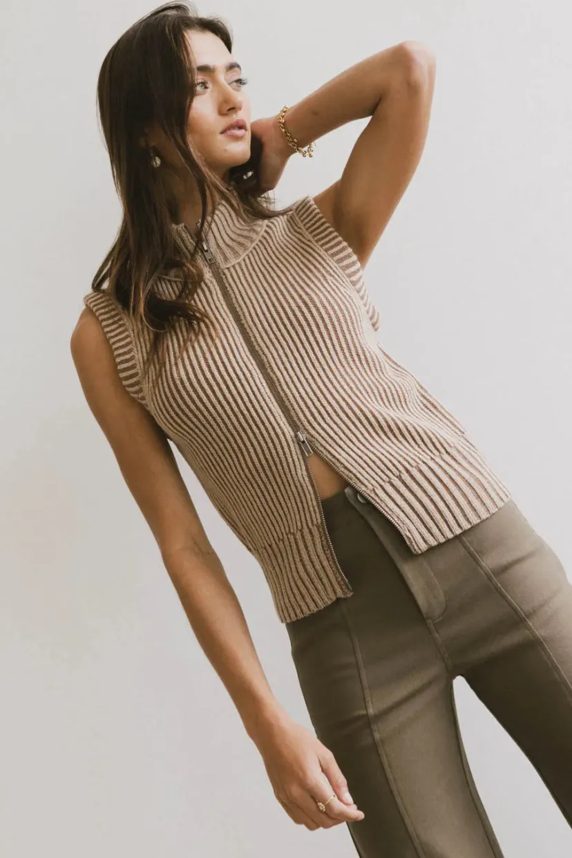 Tops | Sweaters>Bohme Monroe Zip Up in Mocha