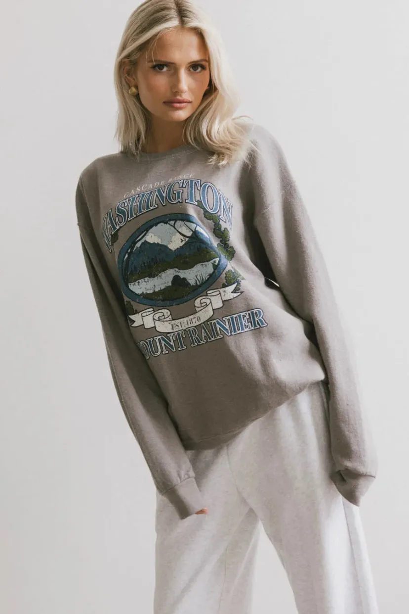 Tops | Sweaters>Bohme Mount Rainier Crewneck in Grey