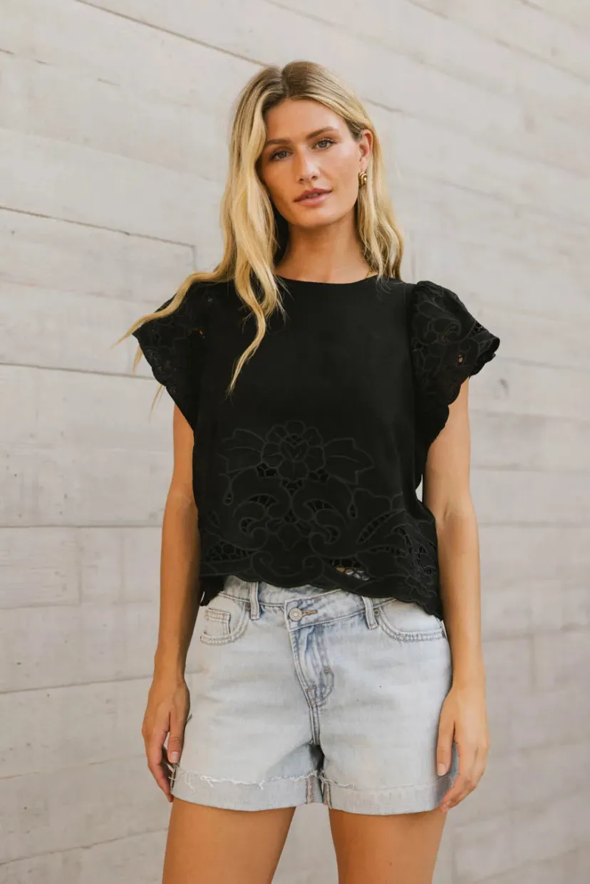 Tops | Blouses>Bohme Myra Embroidered Blouse in Black