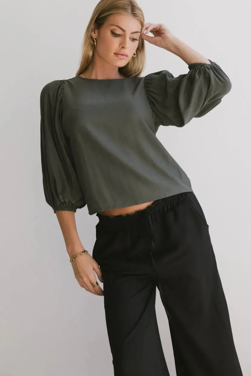 Tops | Blouses>Bohme Nadine Blouse in Olive