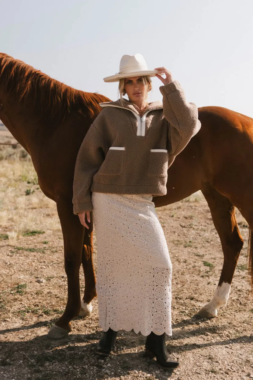 Skirts>Bohme Nanet Crocheted Maxi Skirt in Natural