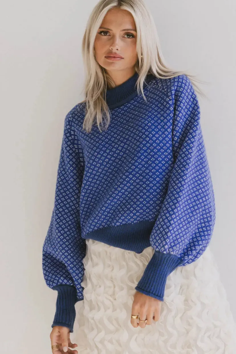 Tops | Sweaters>Bohme Nathalia Knit Sweater in Cobalt