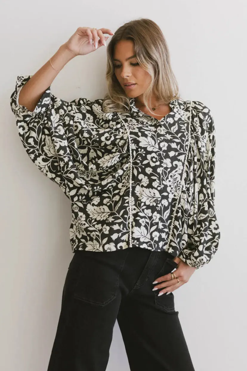 Tops | Blouses>Bohme Nona Dolman Sleeve Blouse in Black