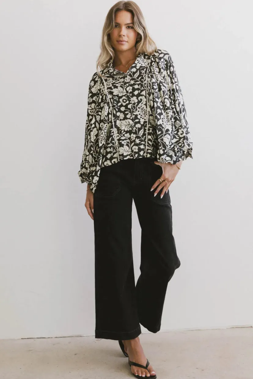 Tops | Blouses>Bohme Nona Dolman Sleeve Blouse in Black