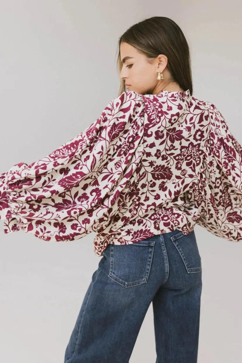 Blouses>Bohme Nona Dolman Sleeve Blouse in - FINAL SALE Burgundy