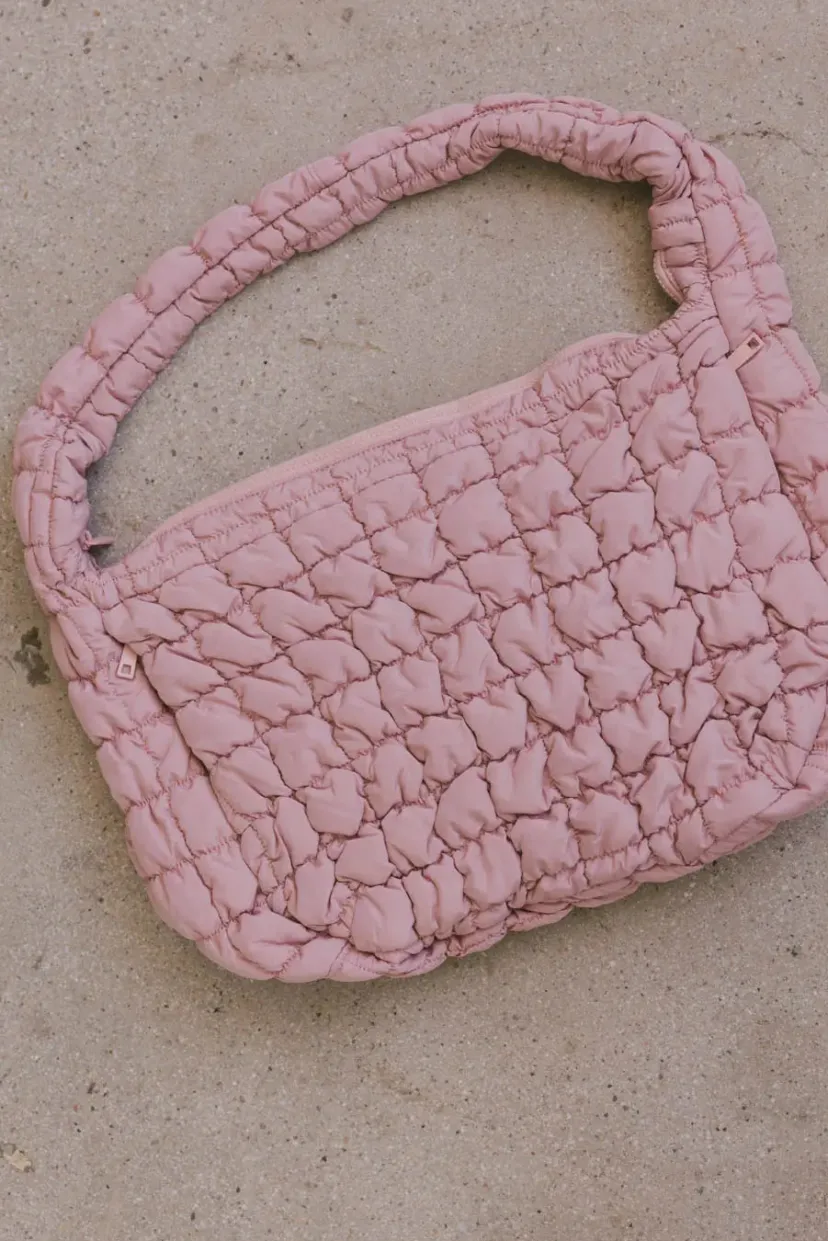 Bags>Bohme Nora Quilted Tote Bag in Dusty Pink