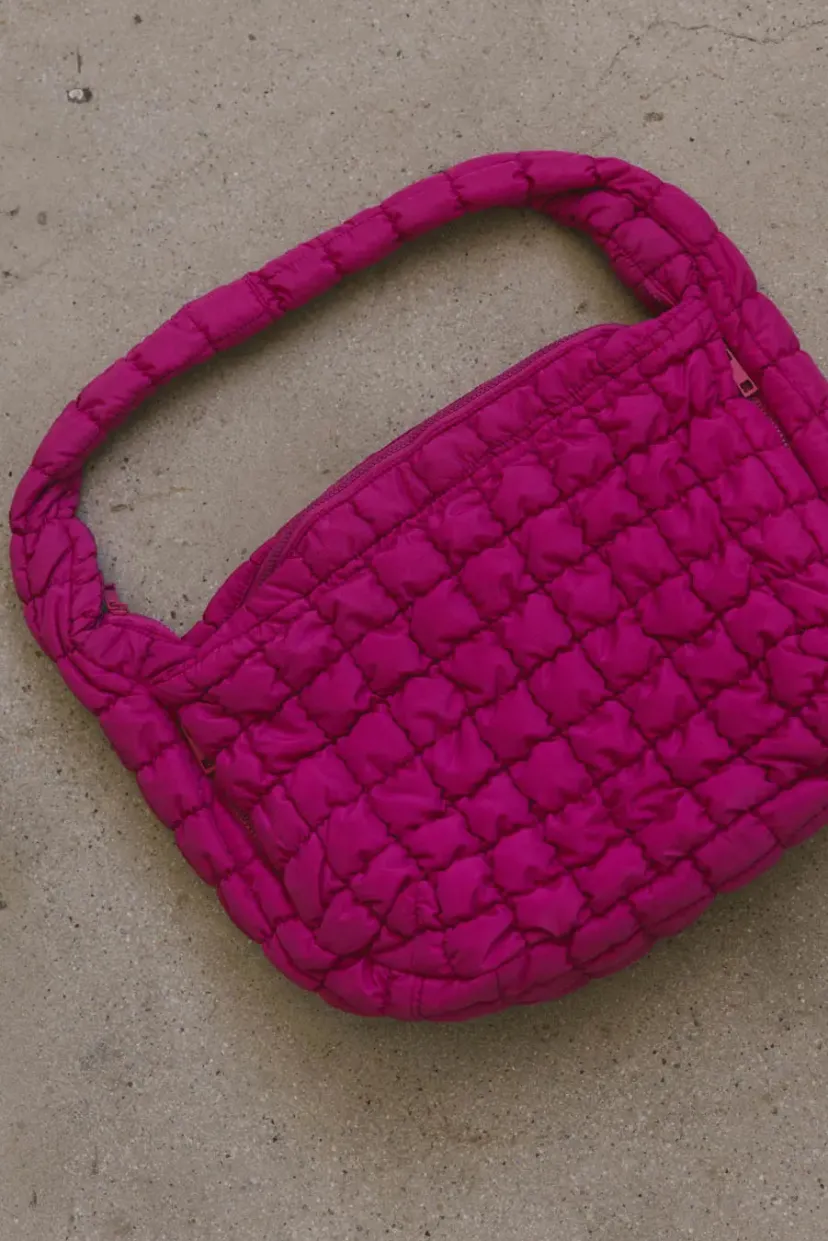 Bags>Bohme Nora Quilted Tote Bag in Fuschia Fuchsia