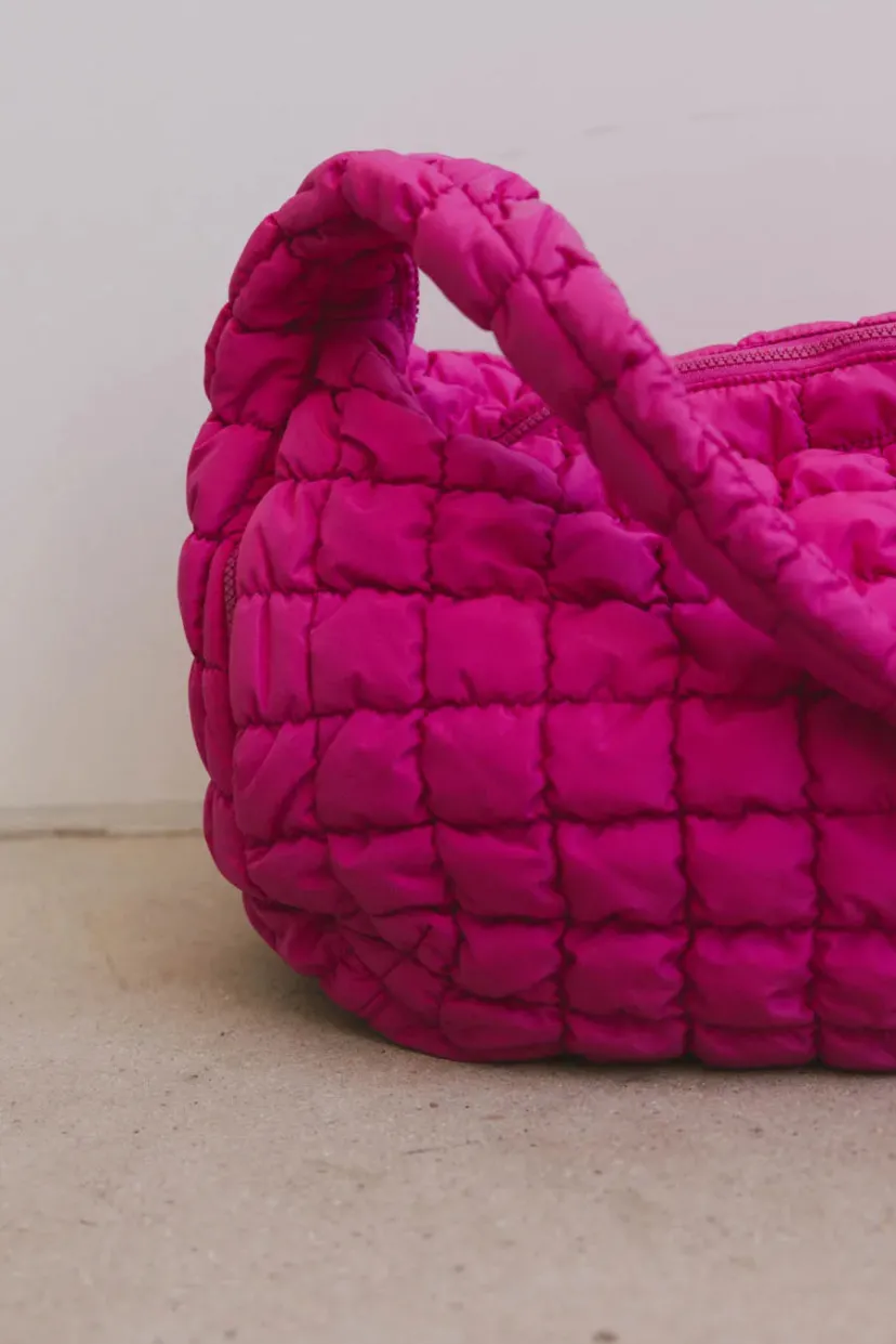 Bags>Bohme Nora Quilted Tote Bag in Fuschia Fuchsia