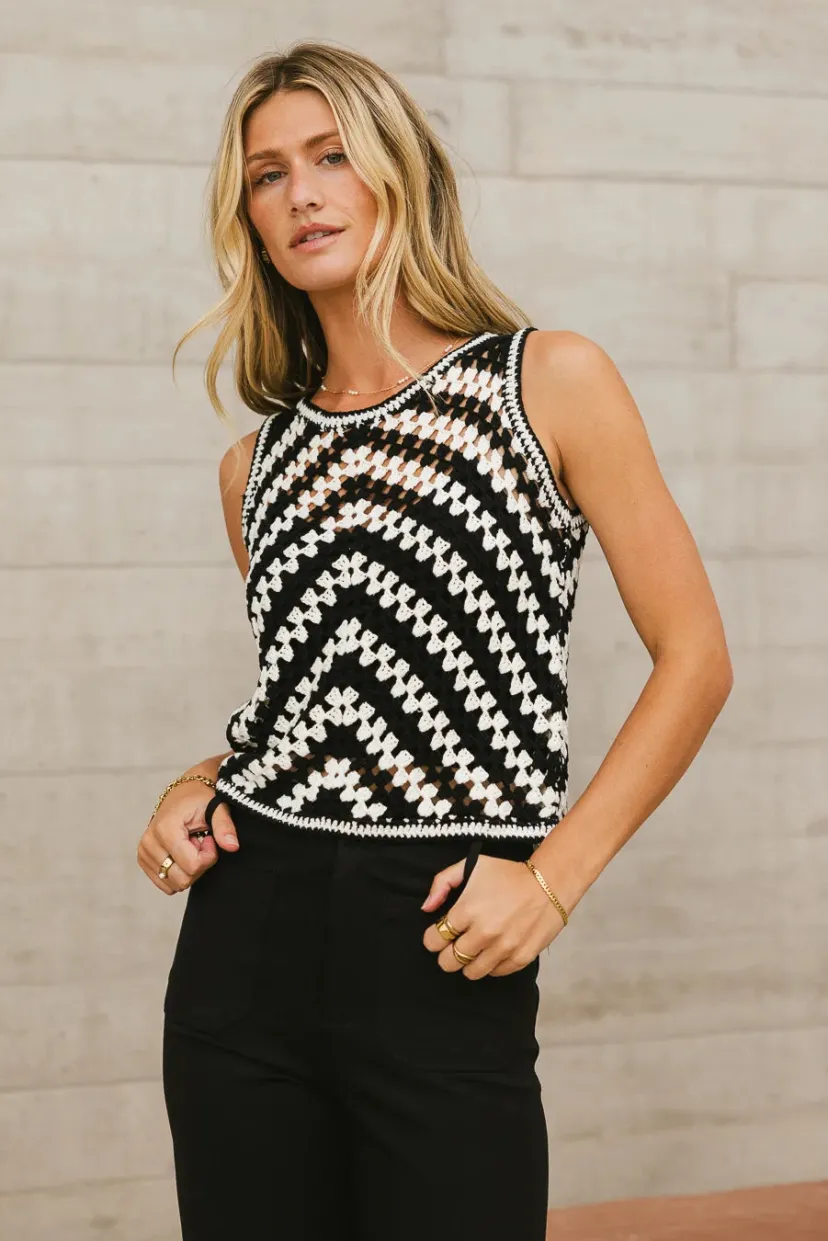 Vests>Bohme Nori Crocheted Sweater Vest