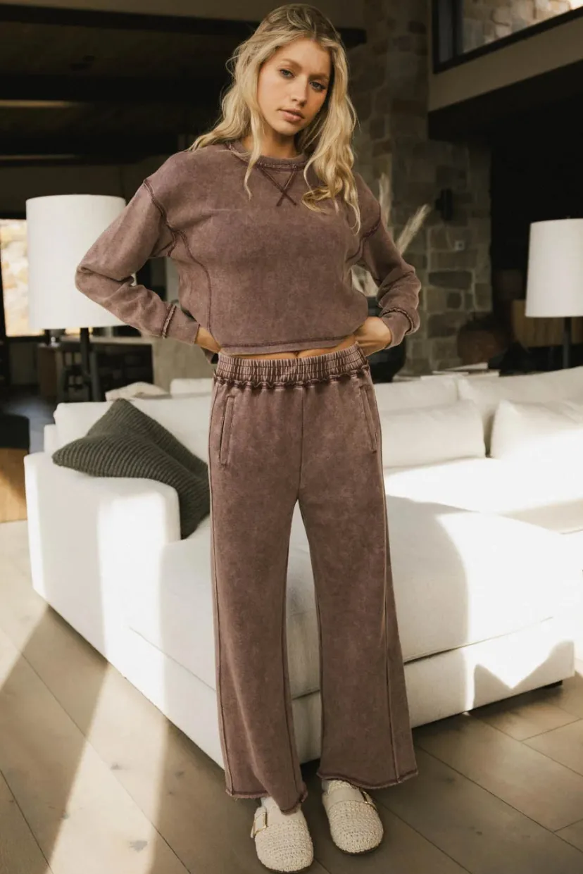 Pants | Loungewear>Bohme Odie Sweatpants in Burgundy