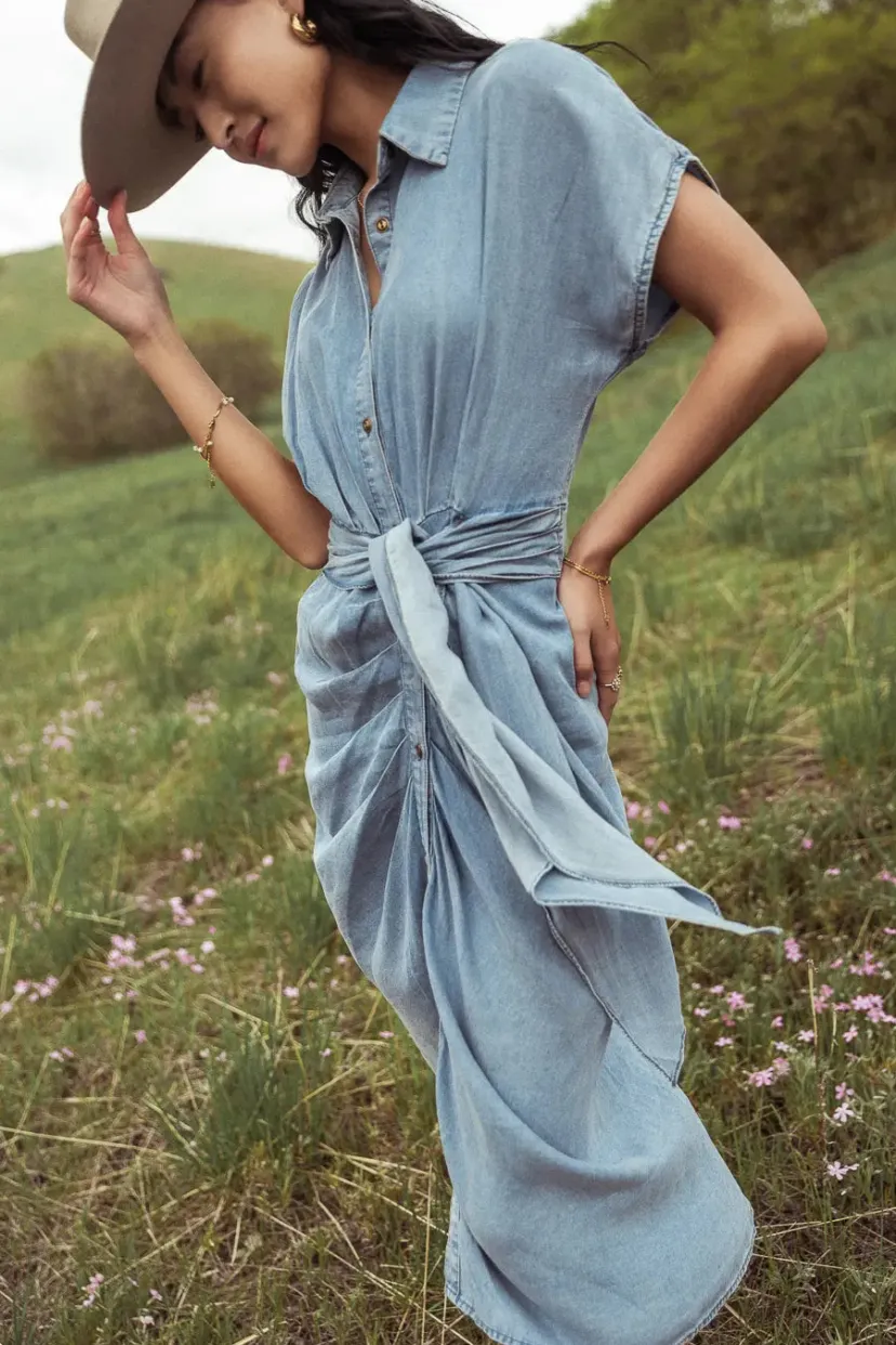 Dresses>Bohme Opal Pleated Midi Dress