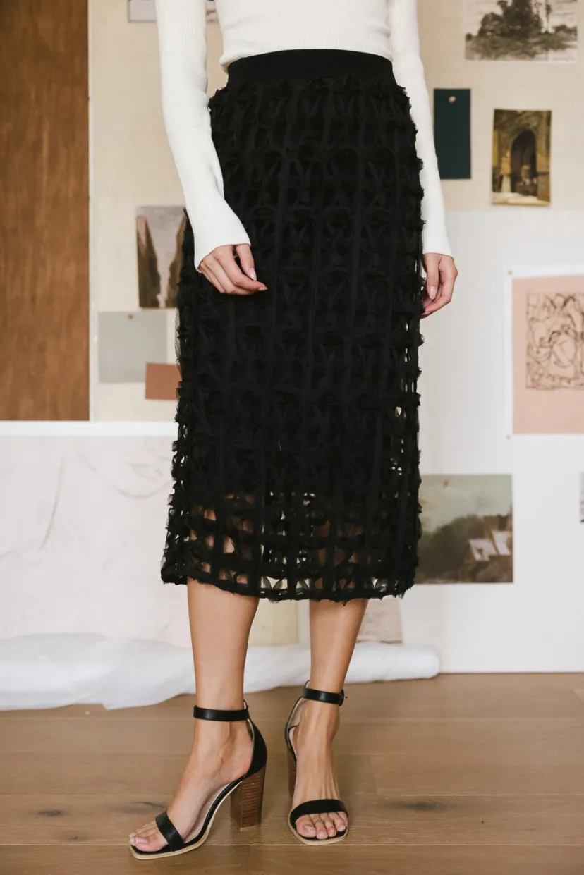 Skirts | All Bottoms>Bohme Open Cage Knit Skirt in Black