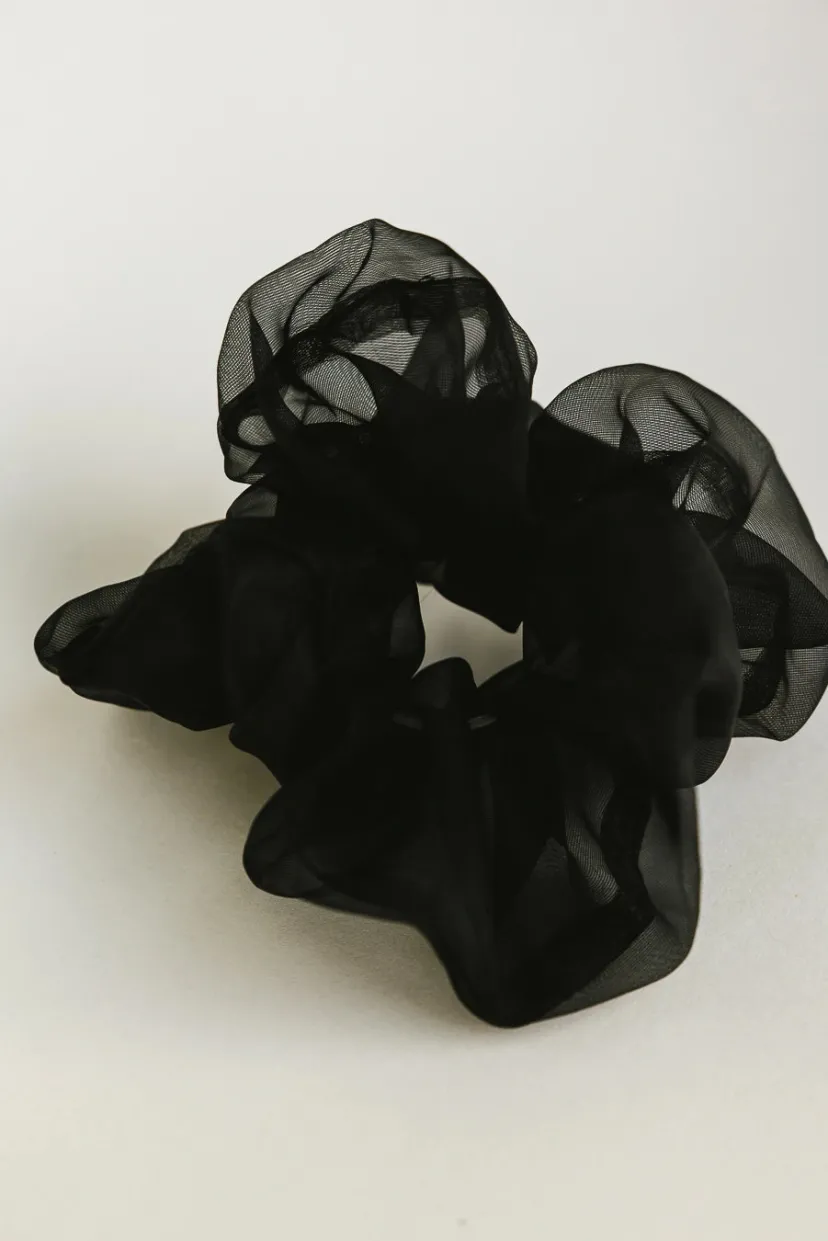 Hair Accessories>Bohme Organza Oversized Scrunchie in Black