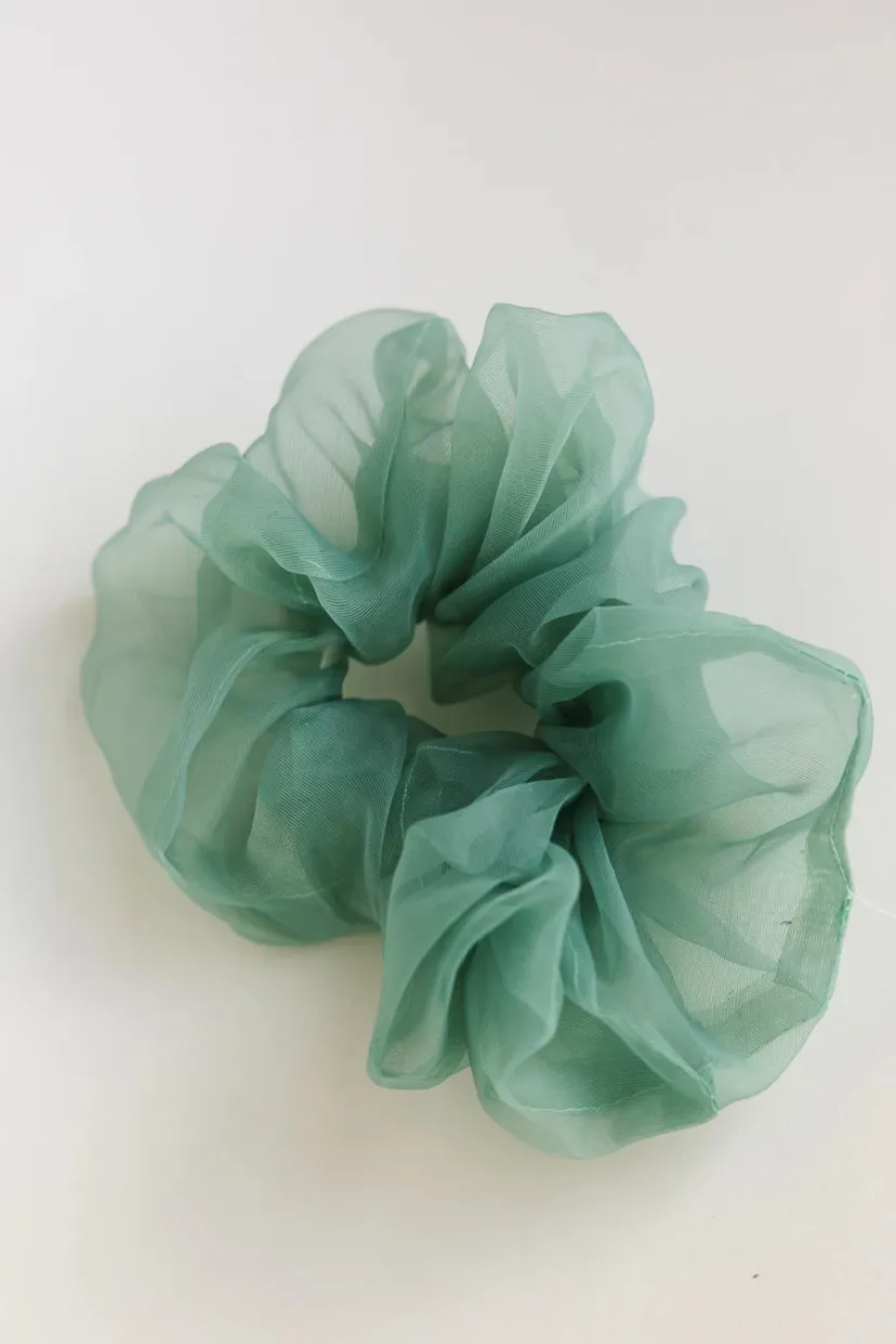 Hair Accessories>Bohme Organza Oversized Scrunchie in Green