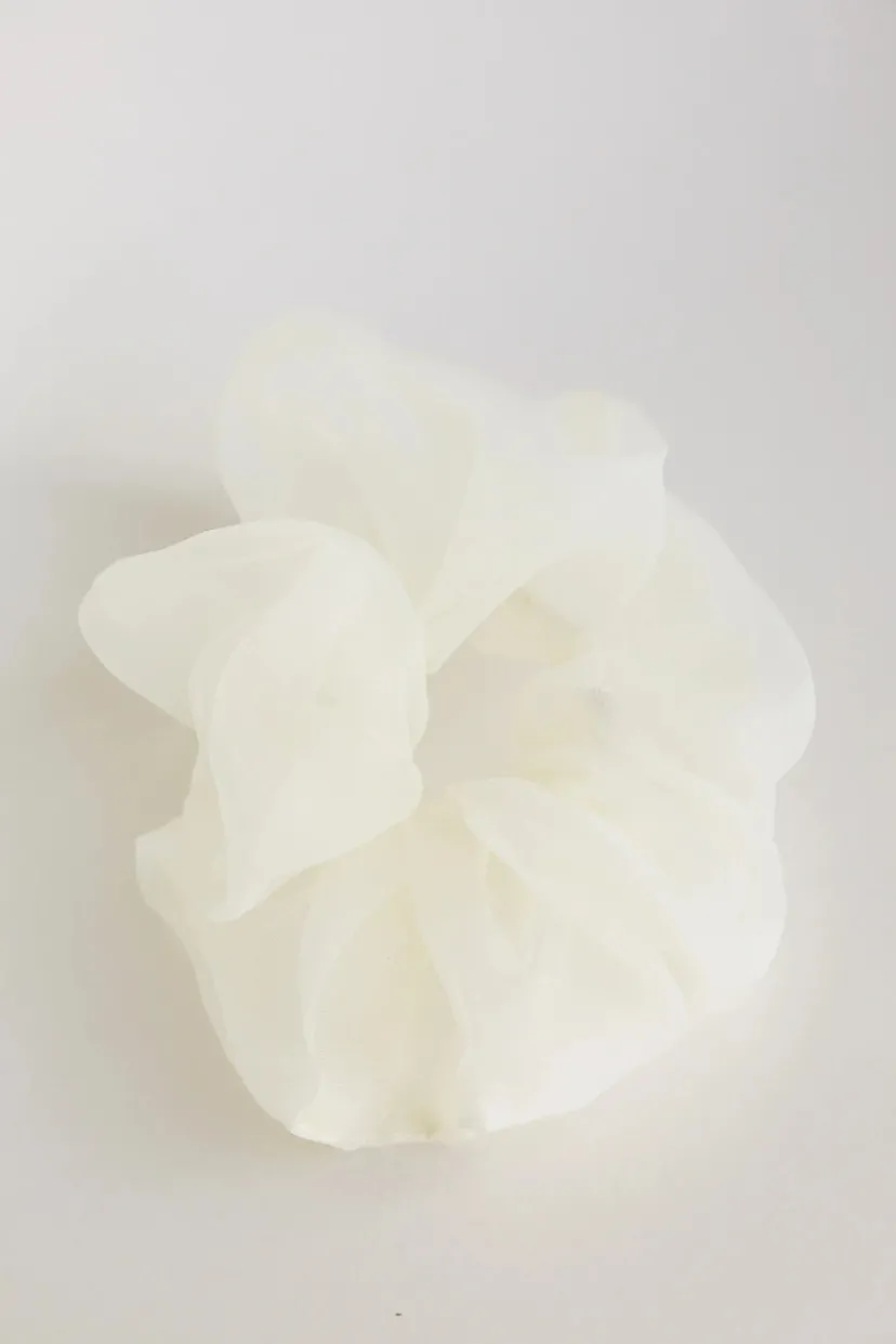 Hair Accessories>Bohme Organza Oversized Scrunchie in Ivory