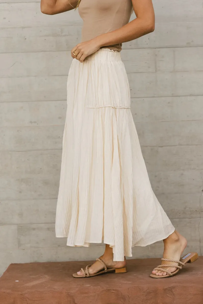 Skirts | All Bottoms>Bohme Phillipa Pleated Maxi Skirt in Cream