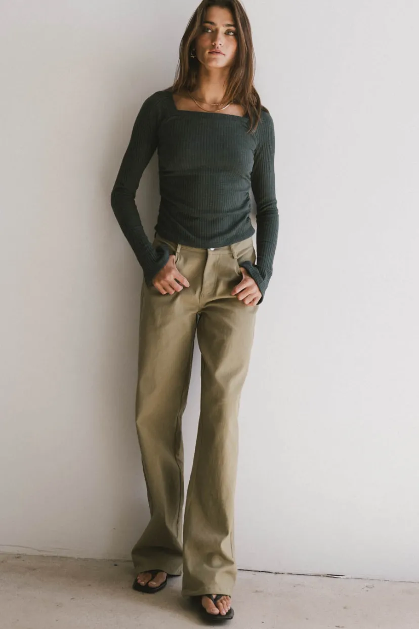 Denim | All Bottoms>Bohme Porsha Straight Leg Jeans in Olive