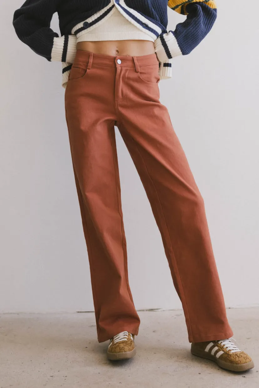 Denim | All Bottoms>Bohme Porsha Straight Leg Jeans in Rust