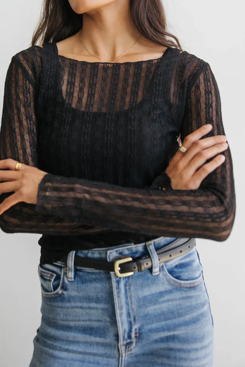 Tops>Bohme Rachel Lace Top in Black