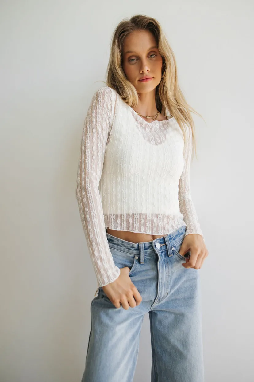 Tops>Bohme Rachel Lace Top in Ivory