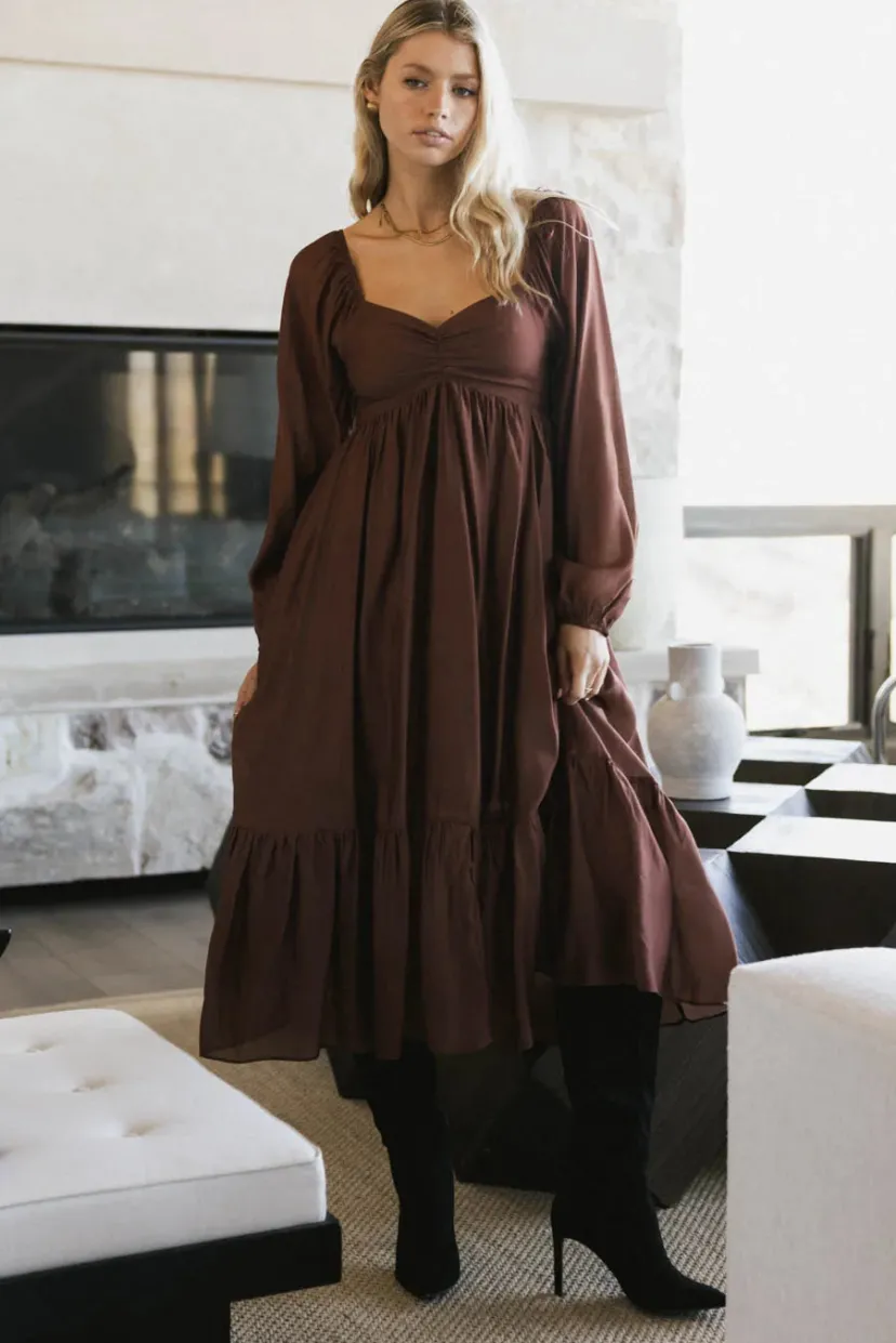 Dresses | Midi Dresses>Bohme Rael Midi Dress in Brown