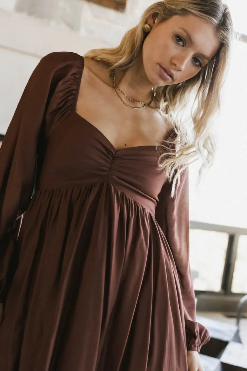 Dresses | Midi Dresses>Bohme Rael Midi Dress in Brown