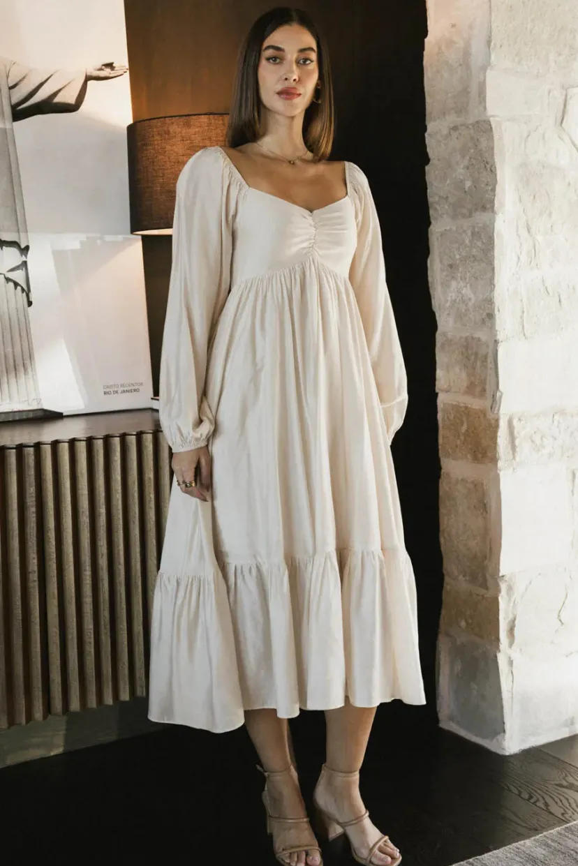 Dresses | Midi Dresses>Bohme Rael Midi Dress in Natural