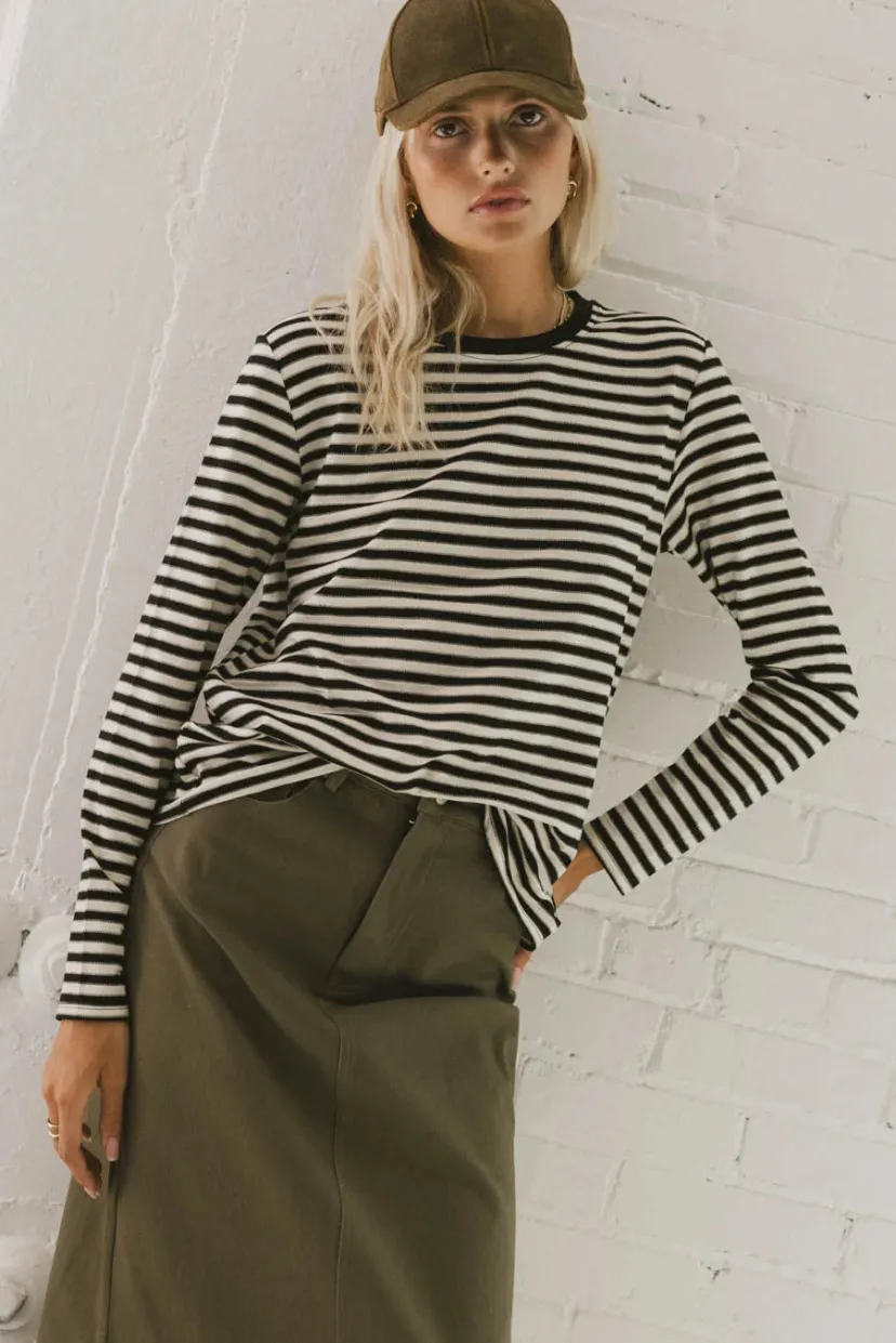 Tops | Tees & Tanks>Bohme Reggie Striped Top in Black