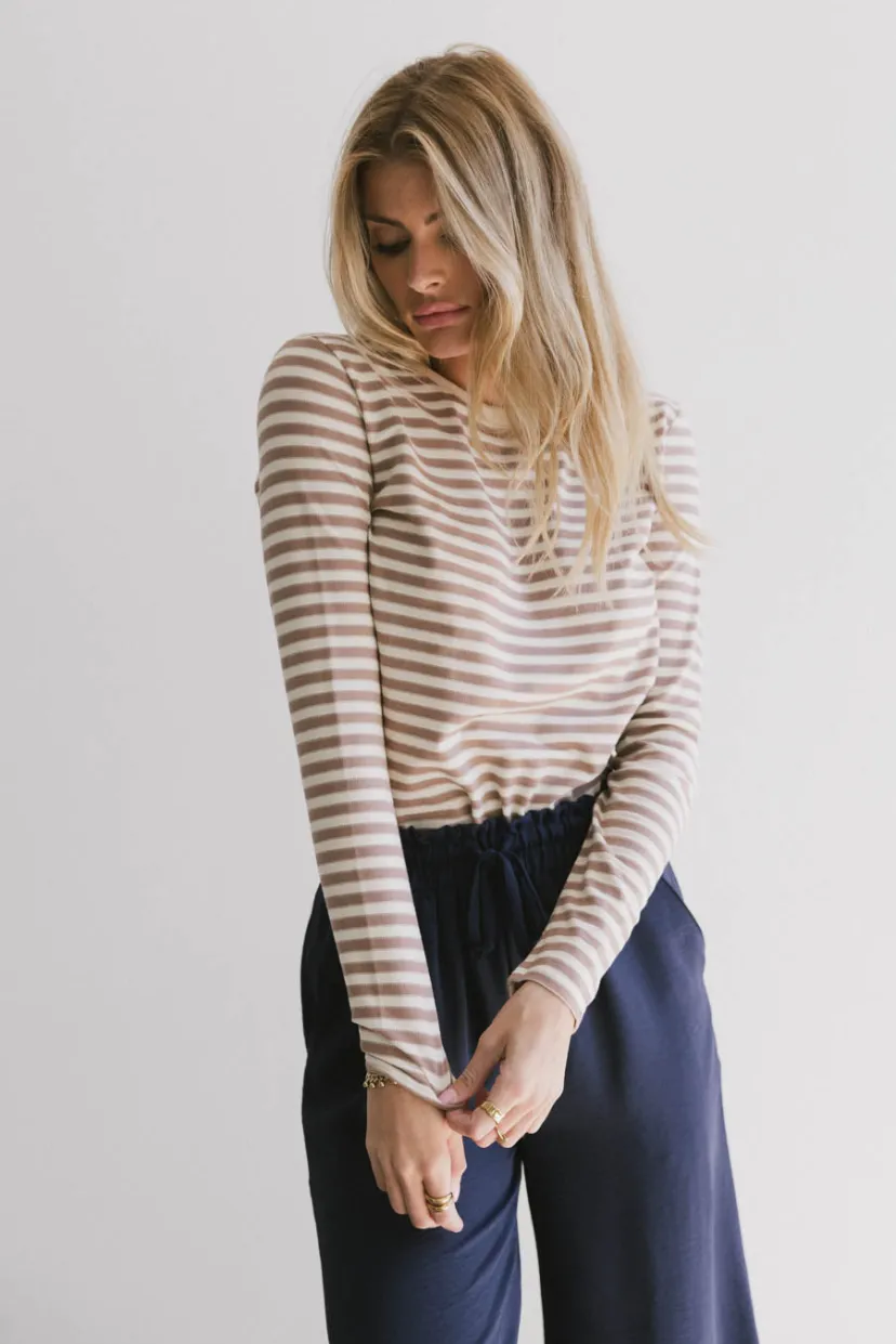 Tops | Tees & Tanks>Bohme Reggie Striped Top in Brown