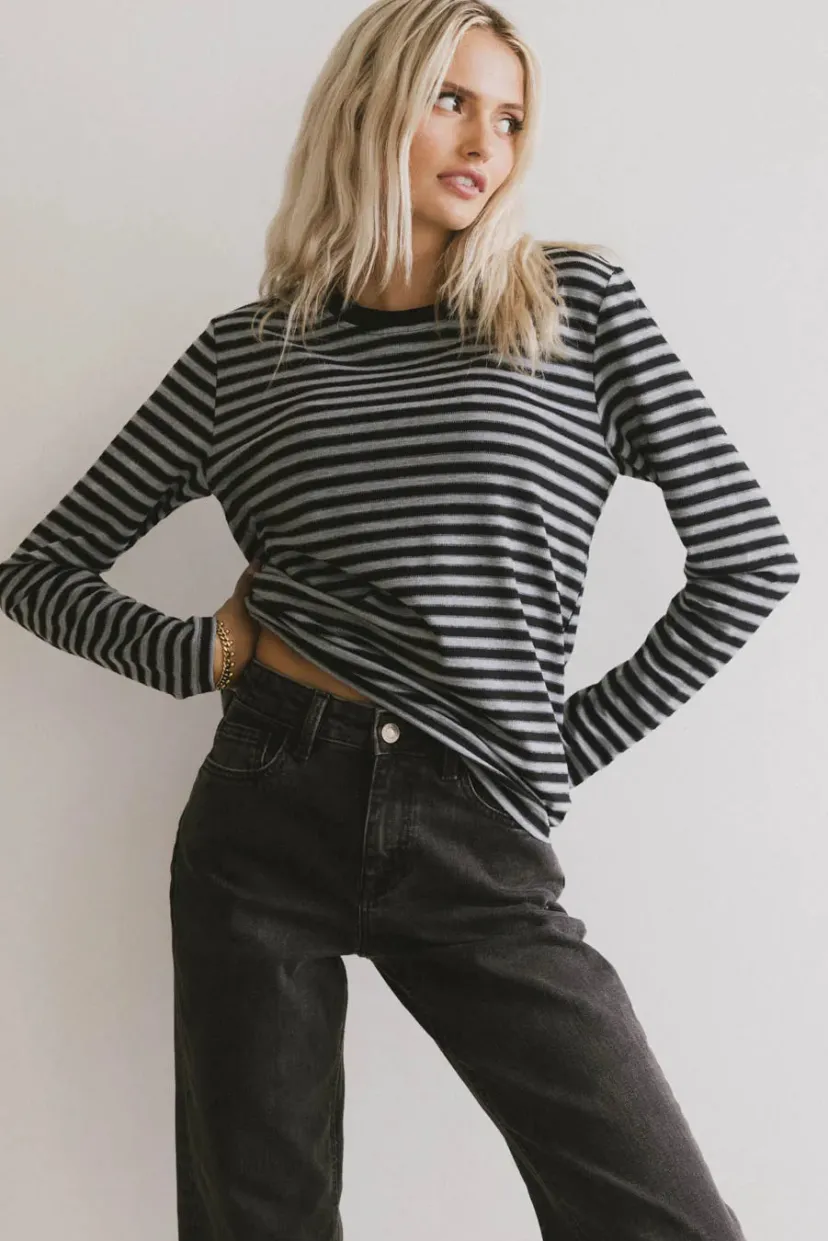 Tops | Tees & Tanks>Bohme Reggie Striped Top in Grey