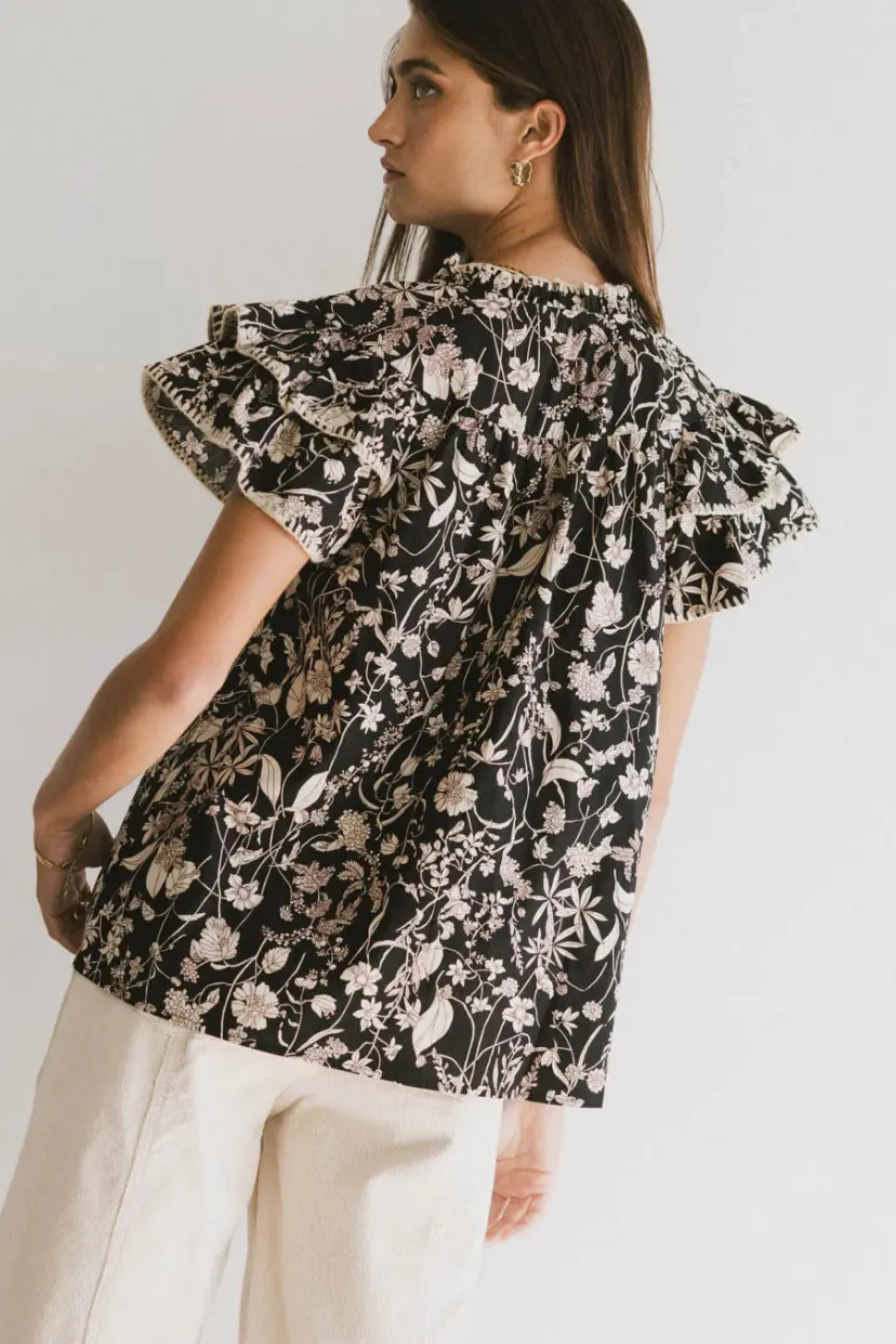 Tops | Blouses>Bohme Rikki Printed Blouse in Black