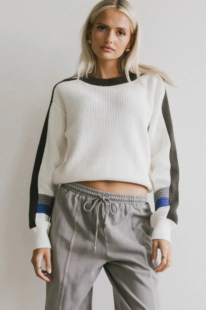 Tops | Sweaters>Bohme Rochelle Waffle Knit Top in Cream