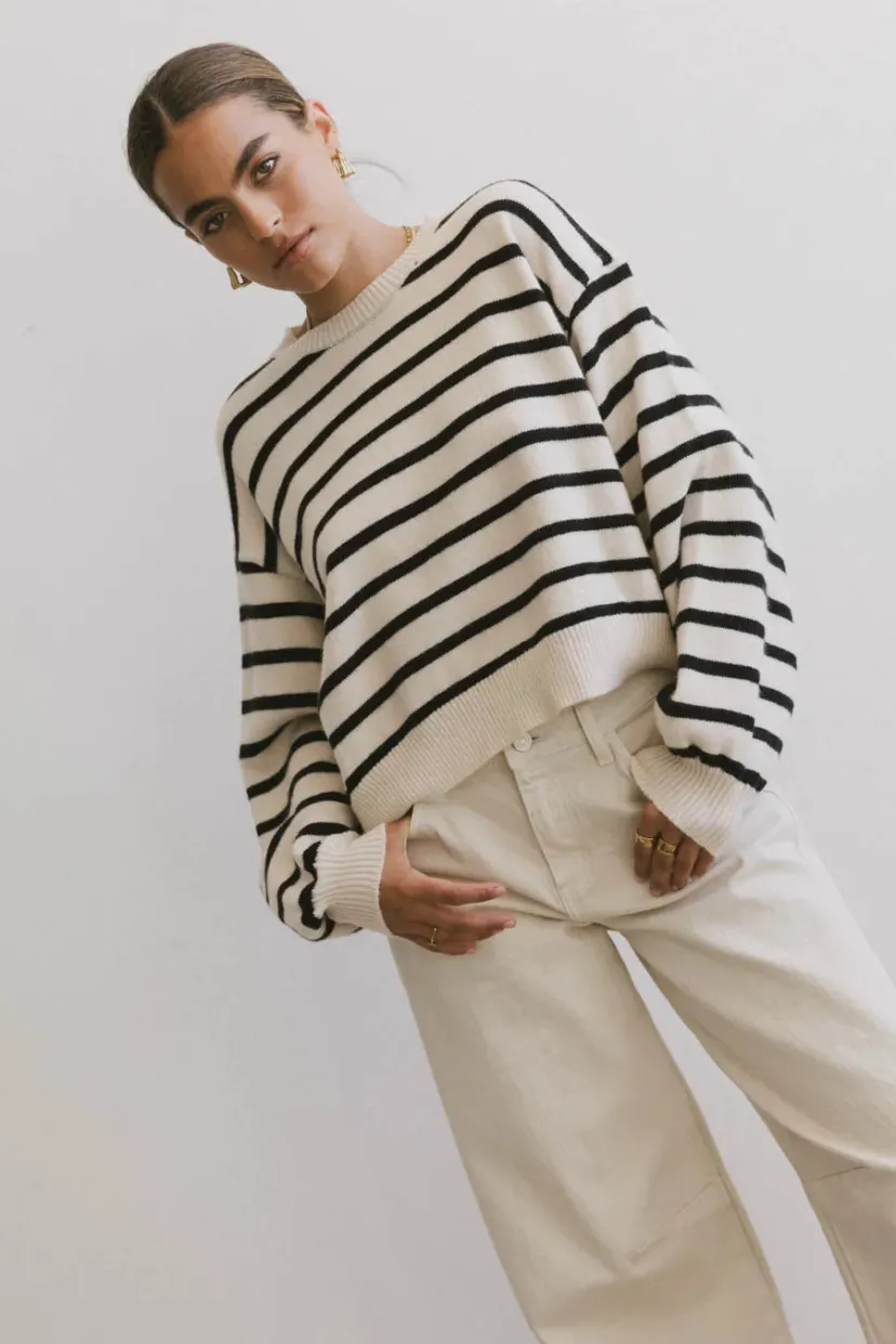 Tops>Bohme Roelle Striped Sweater in Black