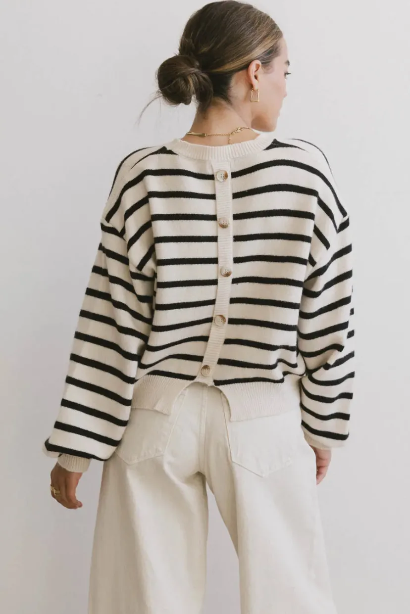 Tops>Bohme Roelle Striped Sweater in Black