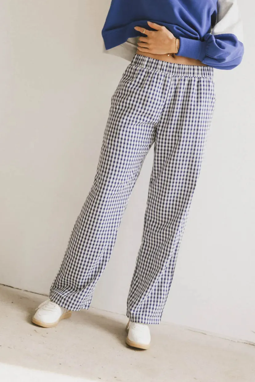 Loungewear | All Bottoms>Bohme Romero Gingham Pants in Navy