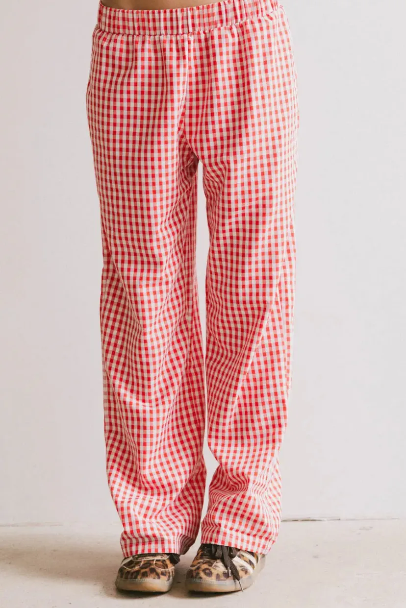 Pants | All Bottoms>Bohme Romero Gingham Pants in Red