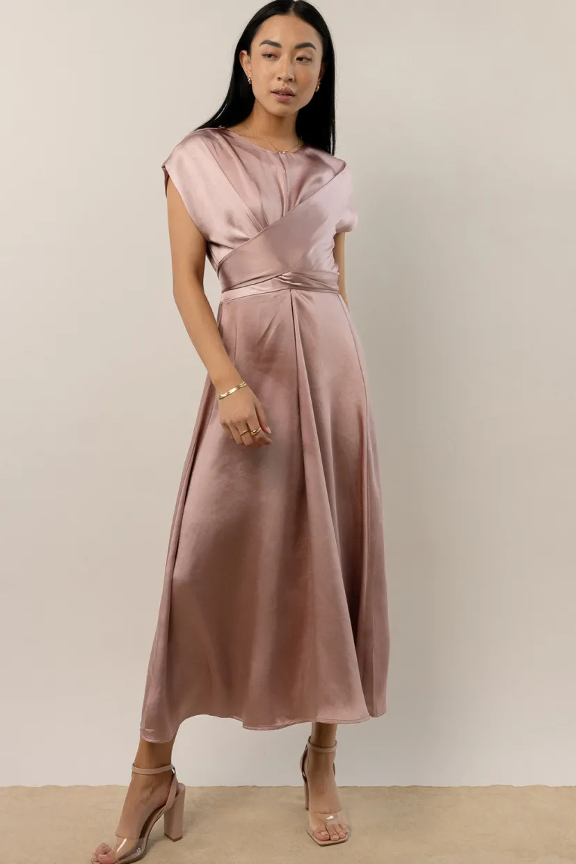 Dresses | Maxi Dresses>Bohme Rosalind Midi Dress in Mauve