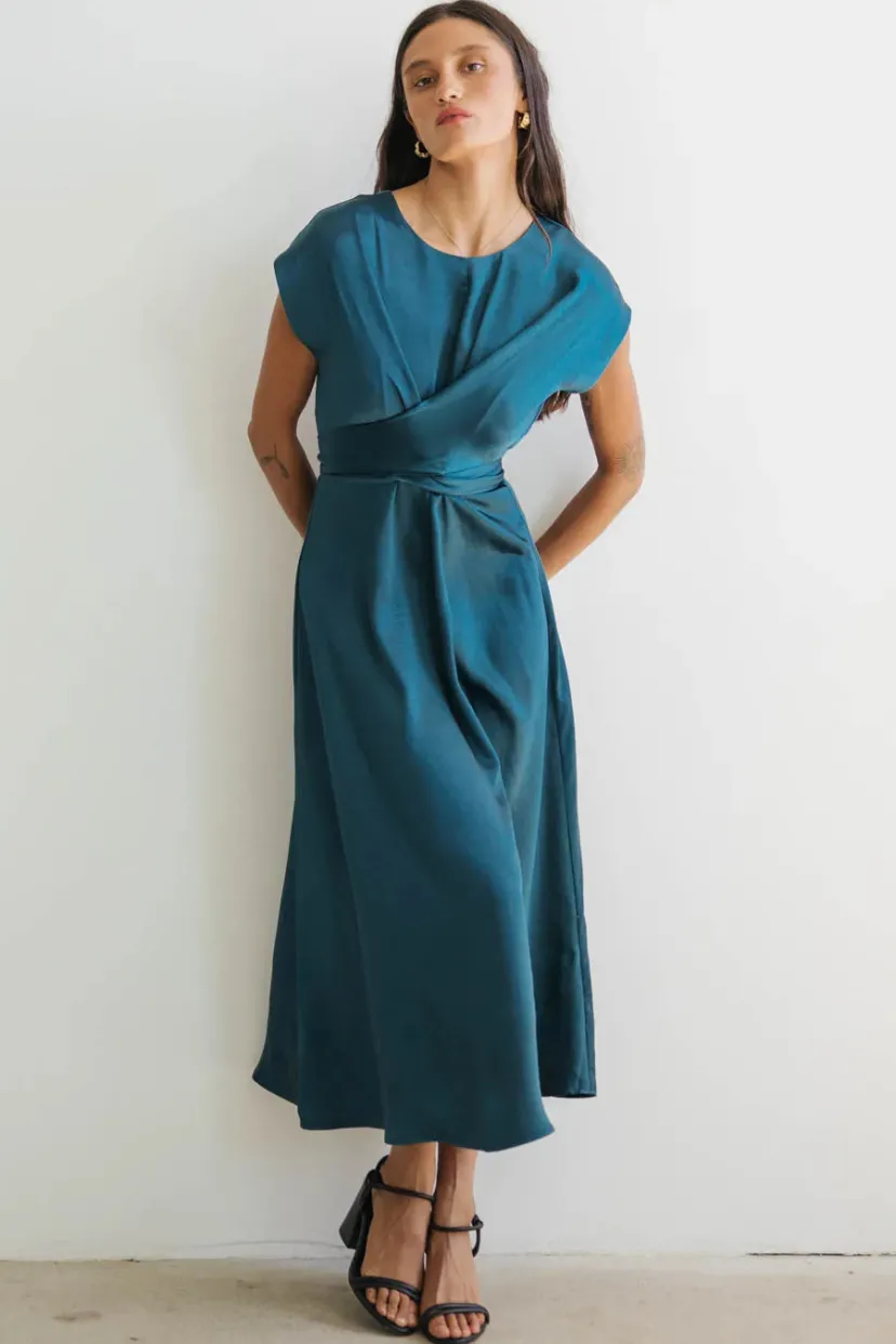 Dresses | Maxi Dresses>Bohme Rosalind Midi Dress in Teal