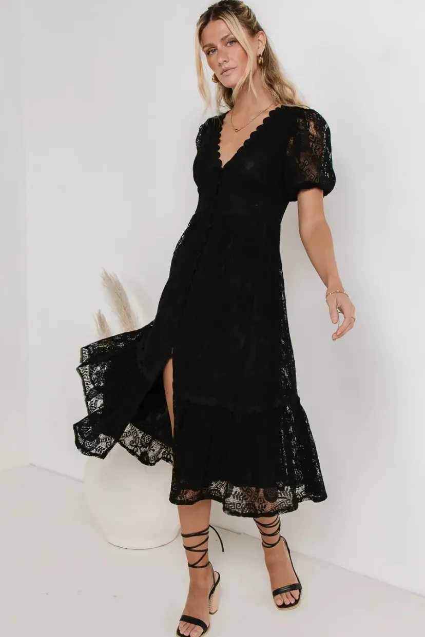 Dresses>Bohme Rowan Lace Dress in Black