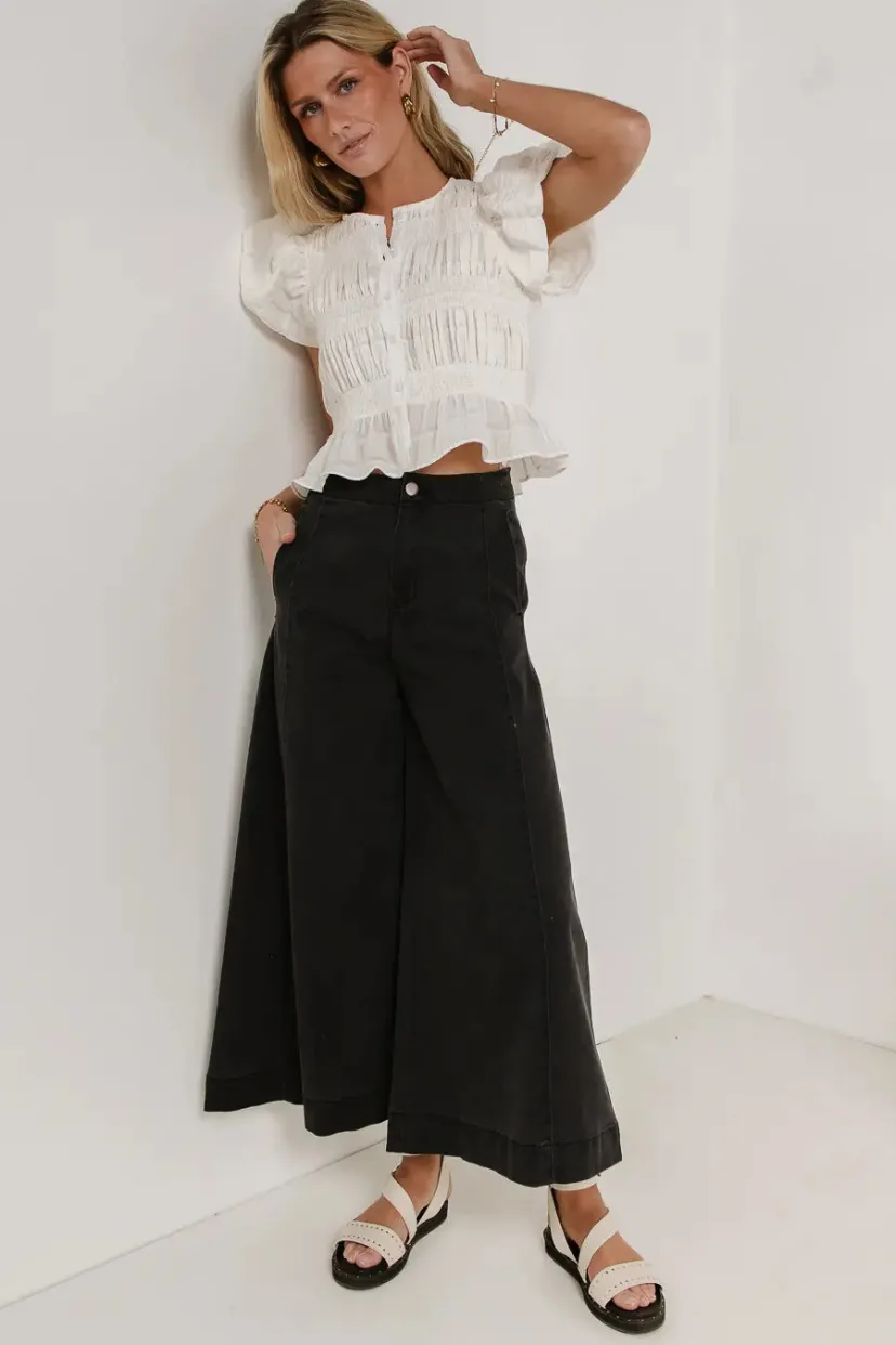 Denim | All Bottoms>Bohme Rue Wide Leg Jeans in Black