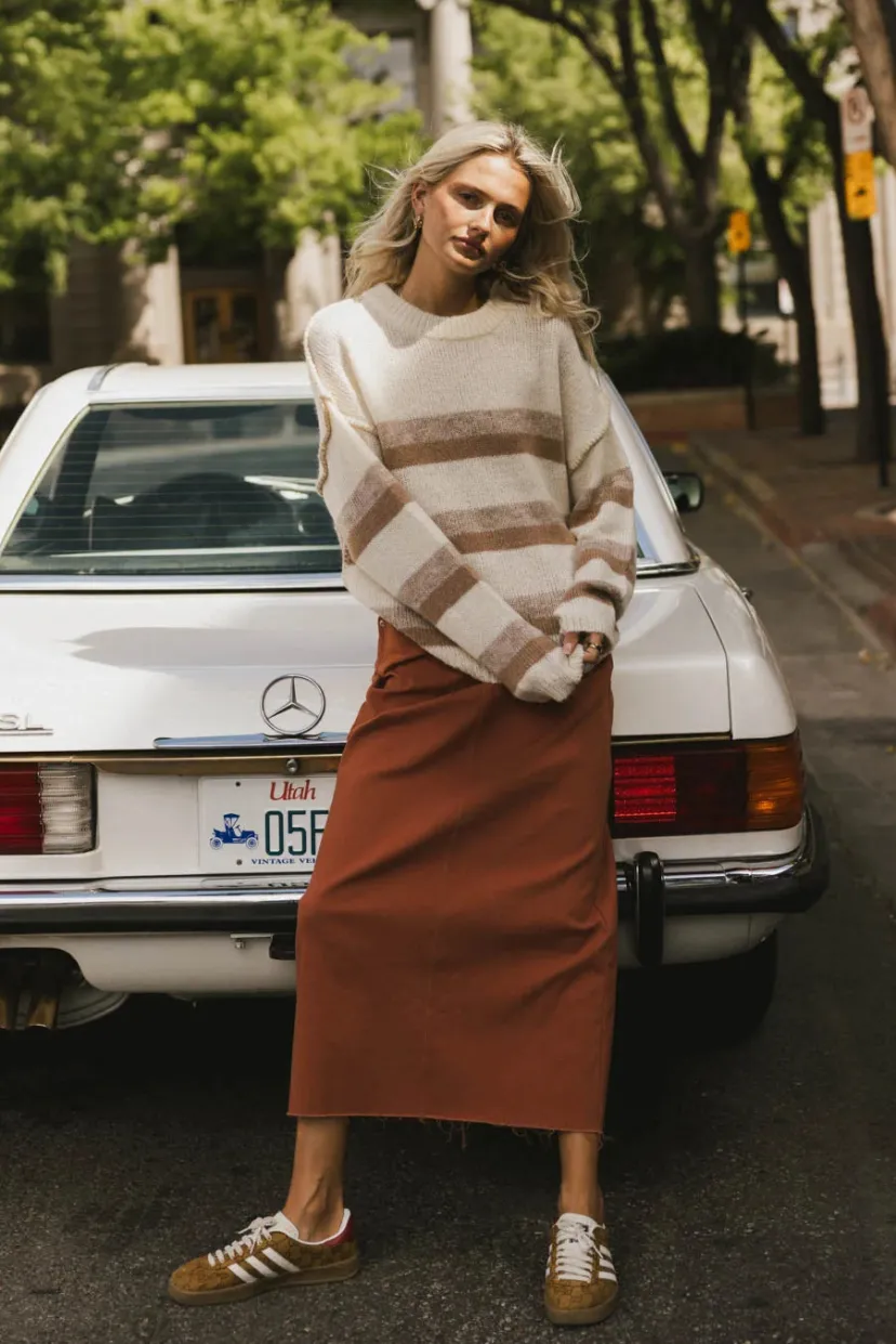 Skirts | All Bottoms>Bohme Rylie Denim Maxi Skirt in Rust