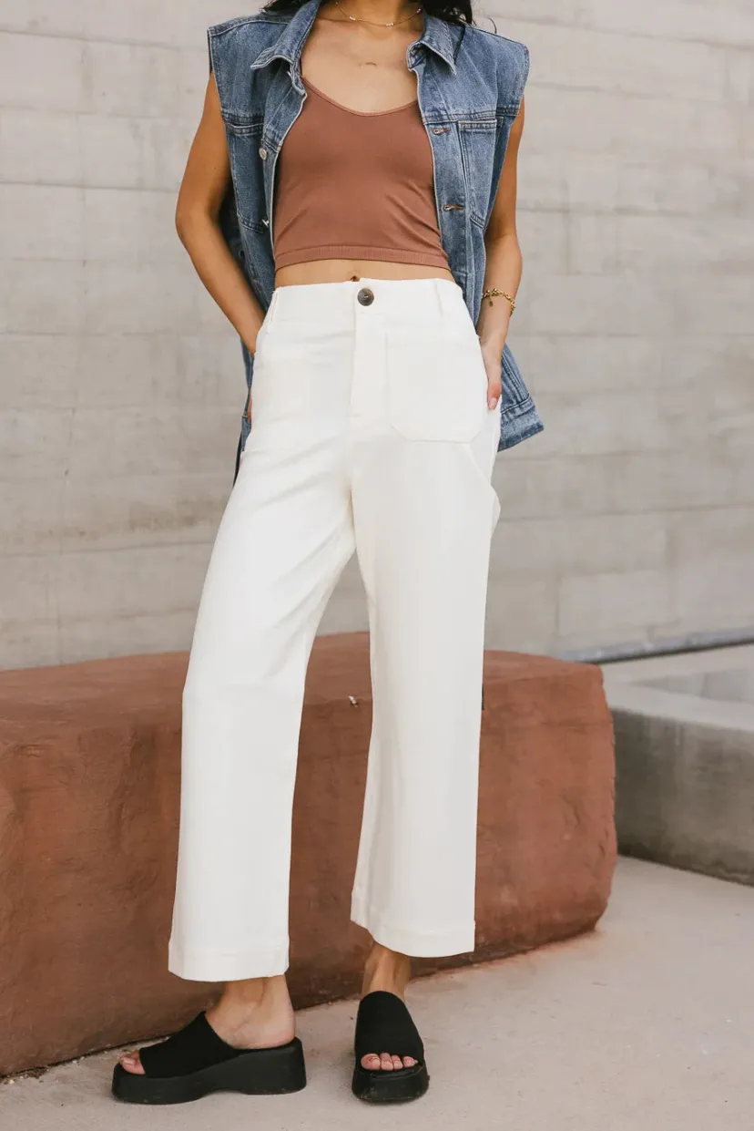 Pants | All Bottoms>Bohme Sadie Wide Leg Pants in Cream