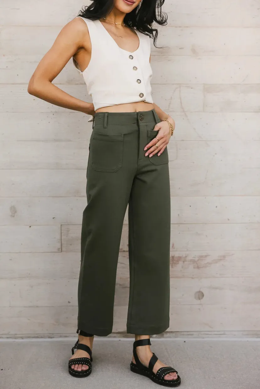 Pants | All Bottoms>Bohme Sadie Wide Leg Pants in - FINAL SALE Olive