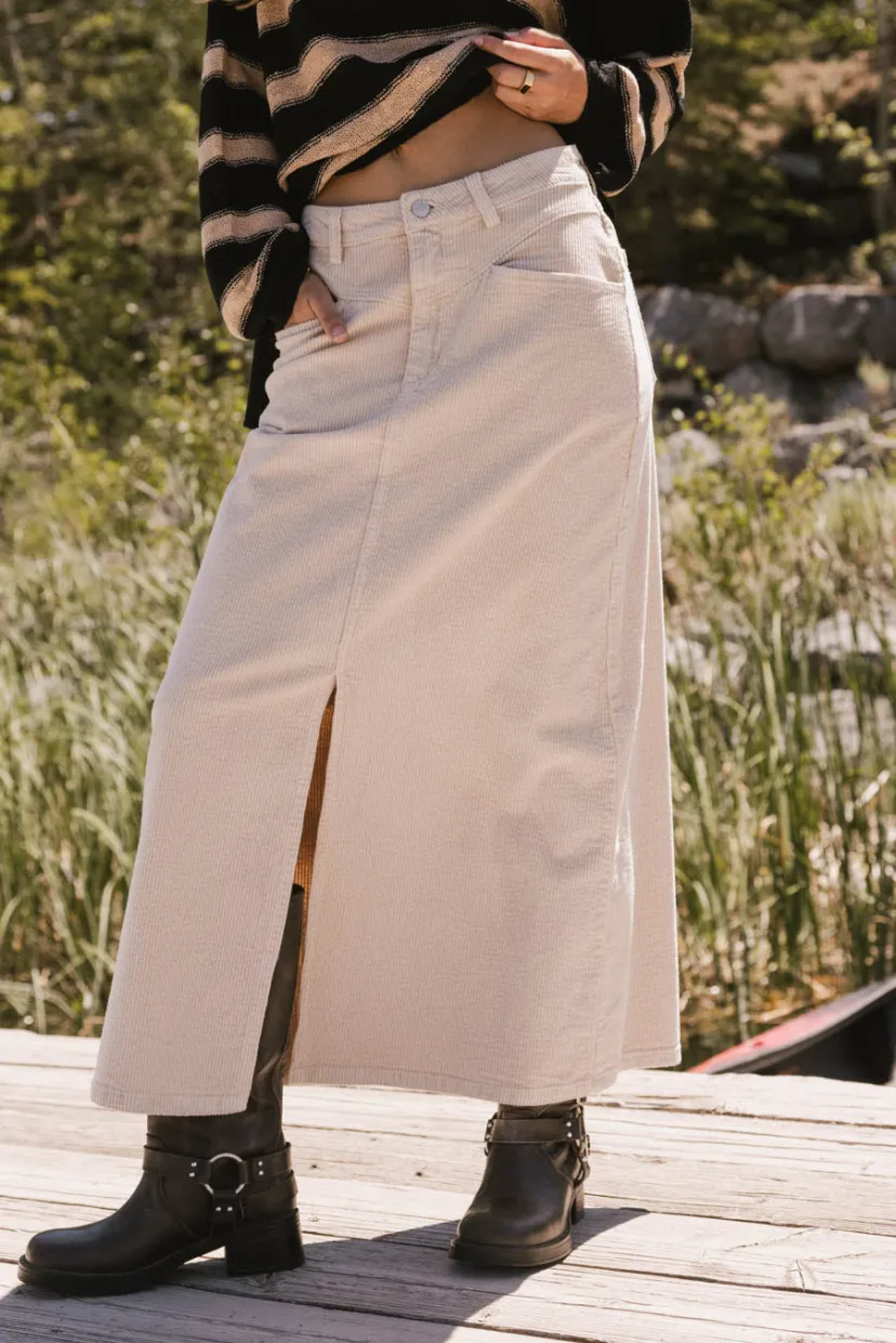 Skirts | All Bottoms>Bohme Sambria Corduroy Skirt in Khaki