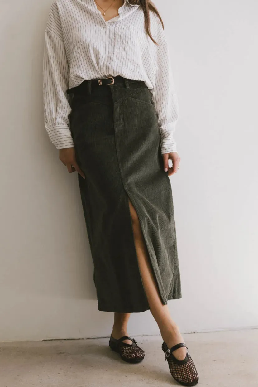 Skirts | All Bottoms>Bohme Sambria Corduroy Skirt in Olive