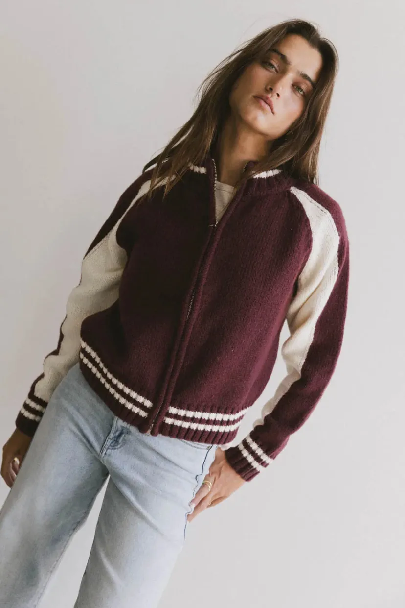 Jackets | Sweaters>Bohme Sebastian Knit Jacket in Burgundy