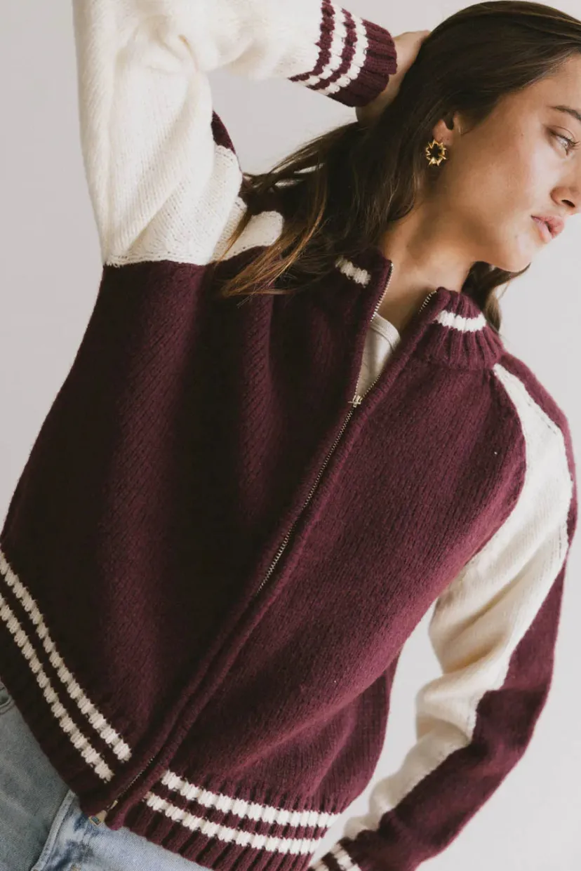 Jackets | Sweaters>Bohme Sebastian Knit Jacket in Burgundy