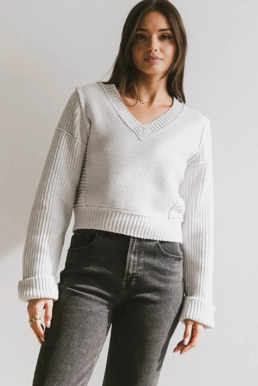 Tops | Sweaters>Bohme Serena Knit Sweater in Grey